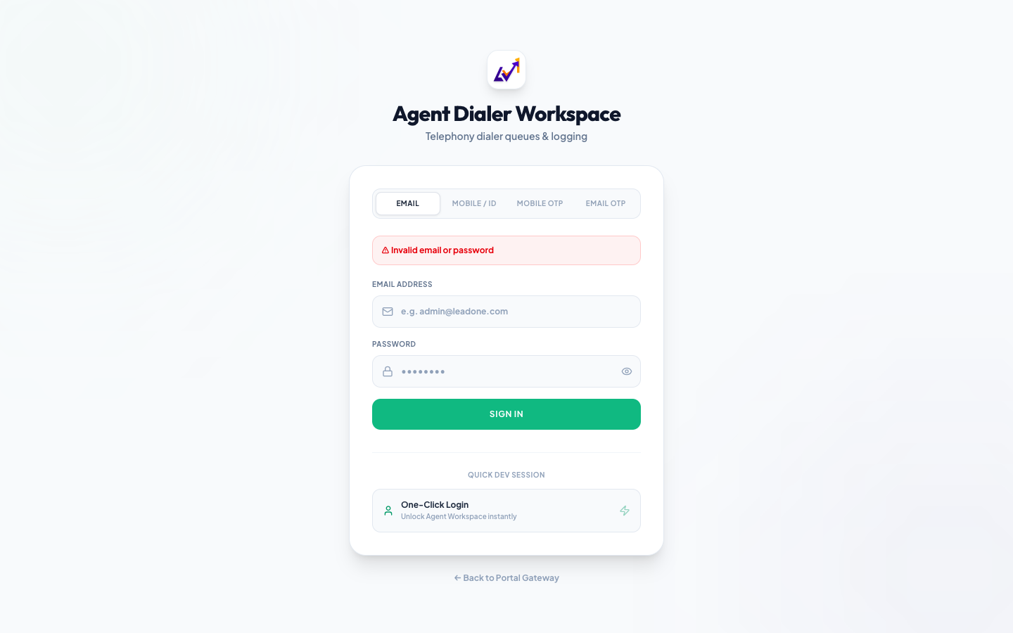 LeadOne Workspace Dashboard